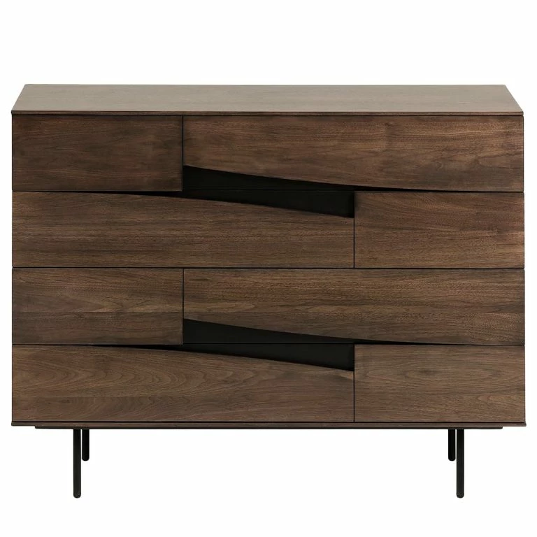 Loftscape Red Living Commode Kluuvi I – Placage En Bois Véritable – Noyer / Noir