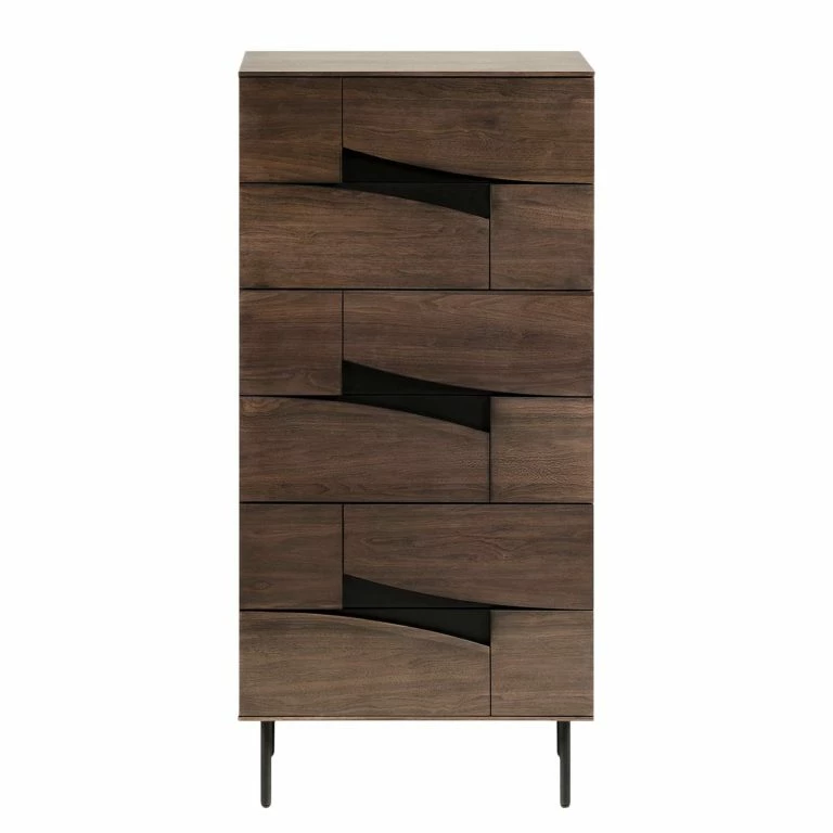 Loftscape Red Living Commode Kluuvi II – Placage En Bois Véritable – Noyer / Noir