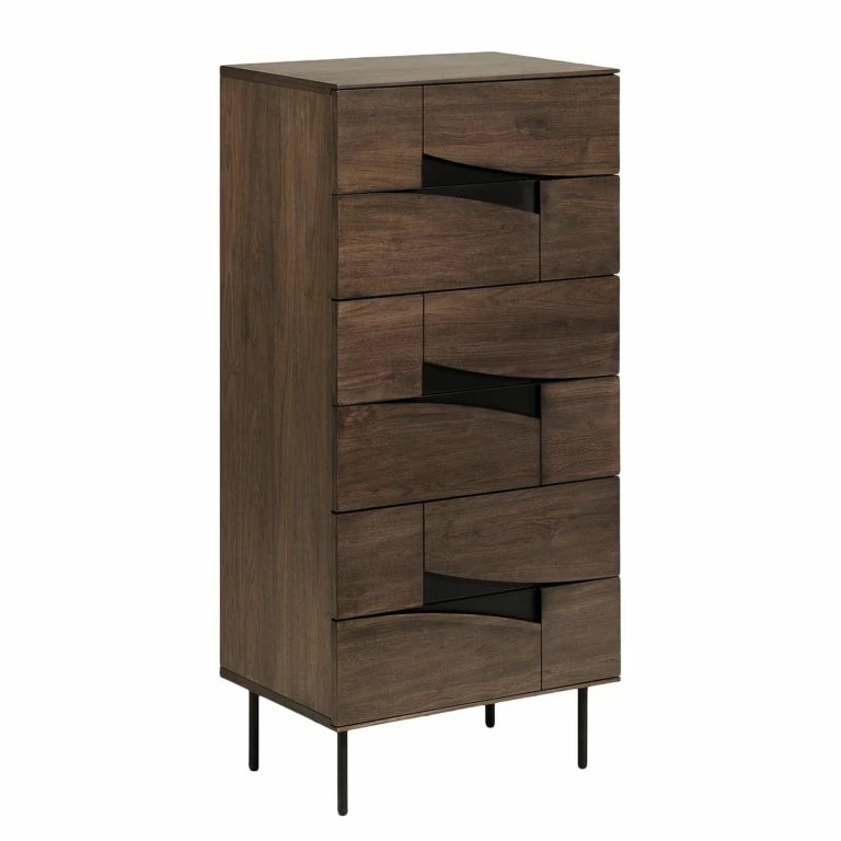 loftscape Red Living Commode Kluuvi II – Placage en bois véritable – Noyer / Noir