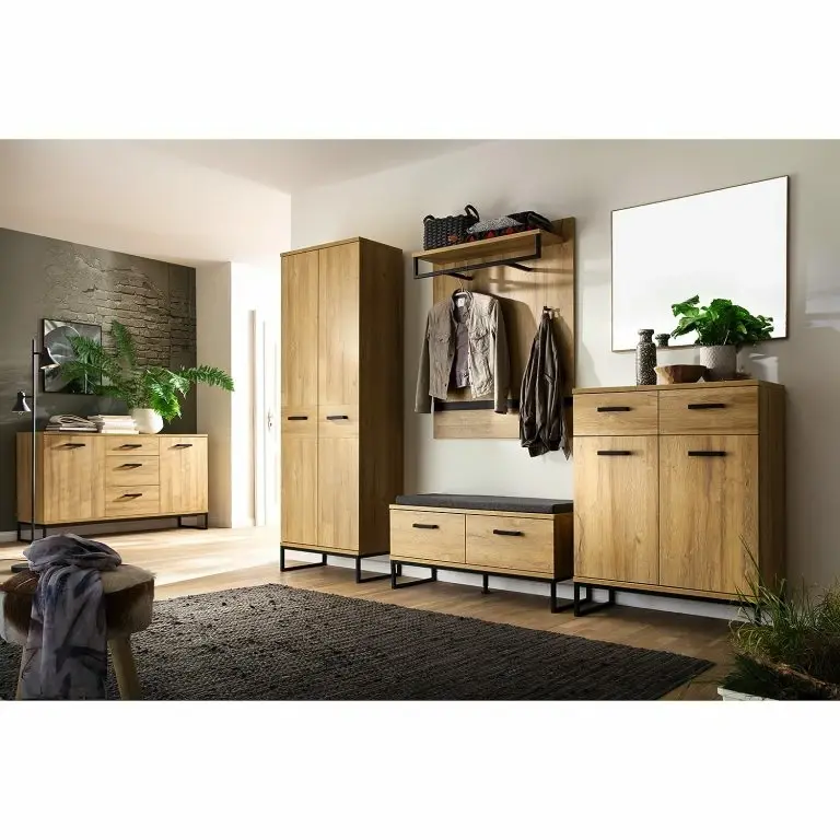 Loftscape Red Living Commode Krokby II – Imitation Chêne Grandson / Noir