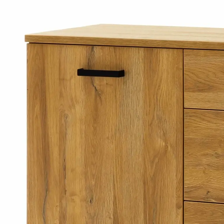 Loftscape Red Living Commode Krokby II – Imitation Chêne Grandson / Noir