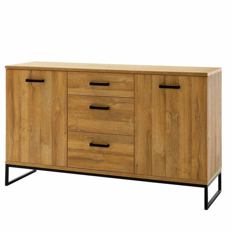 loftscape Red Living Commode Krokby II – Imitation chêne Grandson / Noir