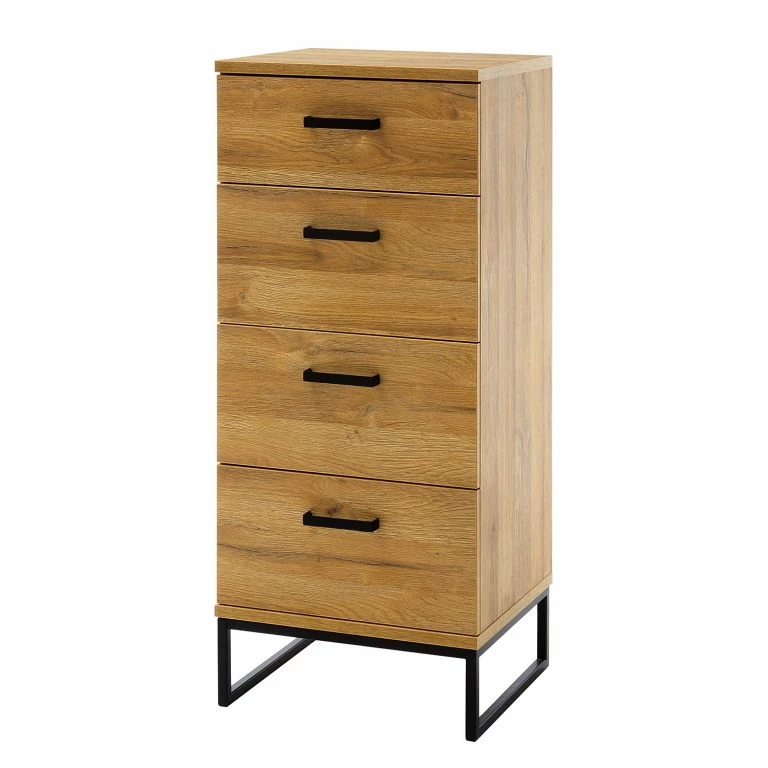 loftscape Red Living Commode Krokby III – Imitation chêne Grandson / Noir