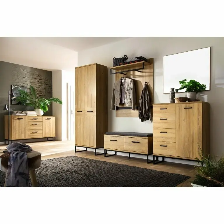 Loftscape Red Living Commode Krokby IV – Imitation Chêne Grandson / Noir