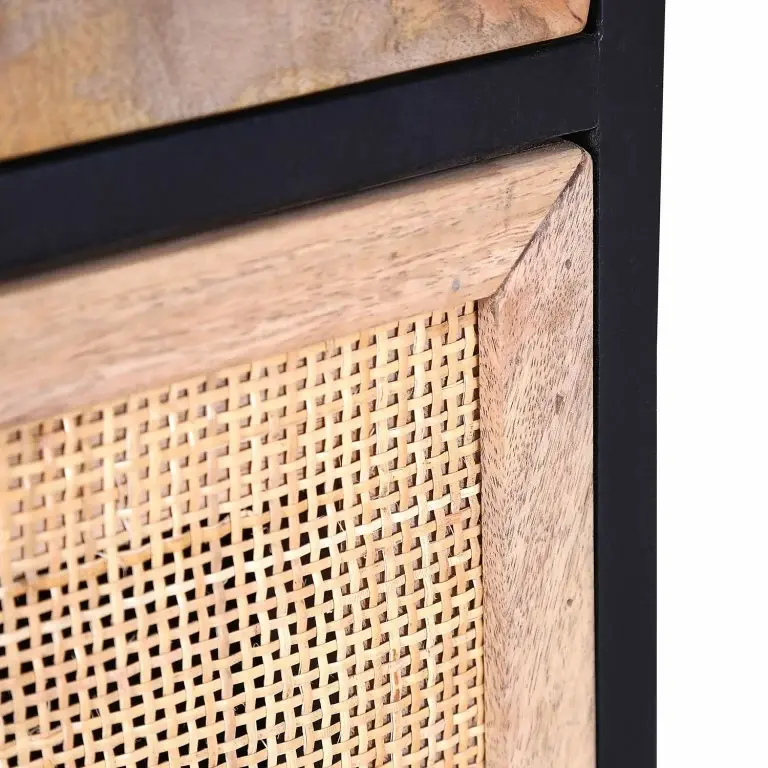 Loftscape Red Living Commode Lexham II – Manguier Massif / Rotin – Manguier / Manguier Noir