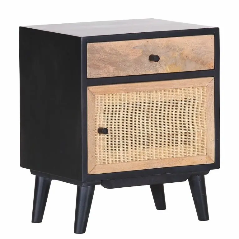 loftscape Red Living Commode Lexham II – Manguier massif / Rotin – Manguier / Manguier noir
