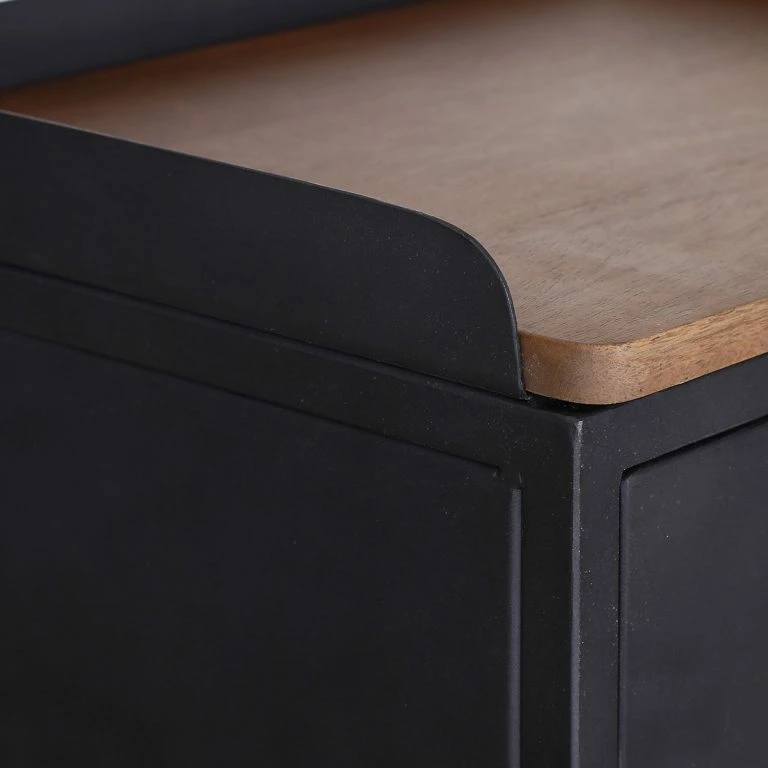 Loftscape Red Living Commode Ornex – Métal / Manguier Massif – Anthracite / Manguier