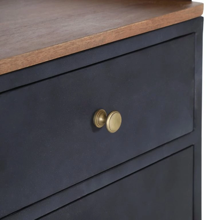 Loftscape Red Living Commode Ornex – Métal / Manguier Massif – Anthracite / Manguier