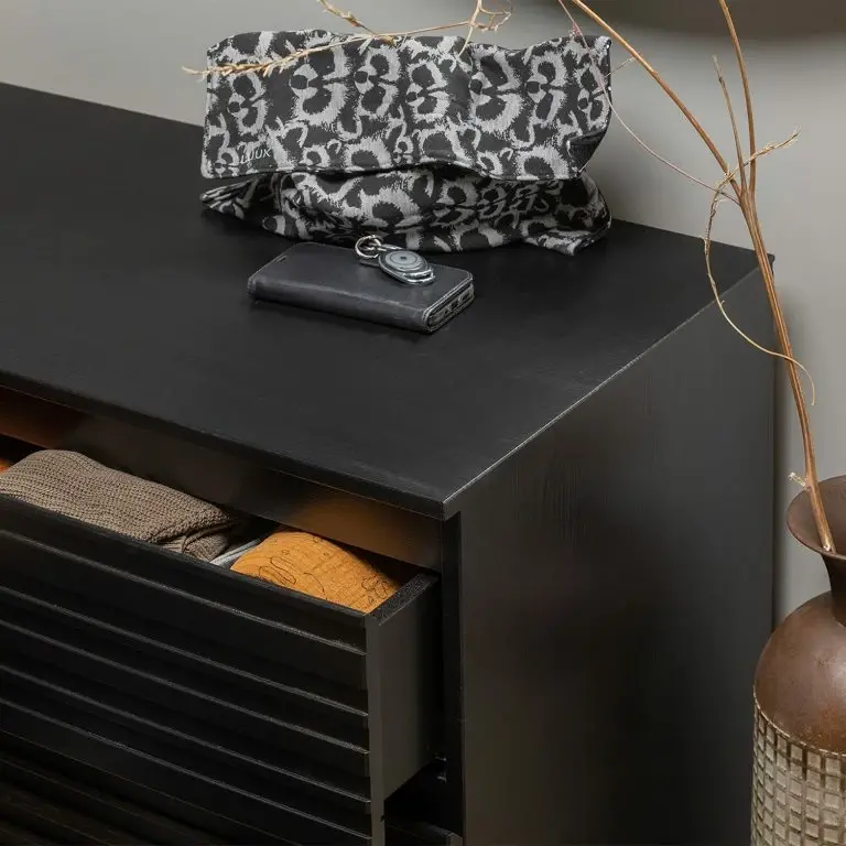 Loftscape Red Living Commode Rayong II – Pin Massif – Pin Noir