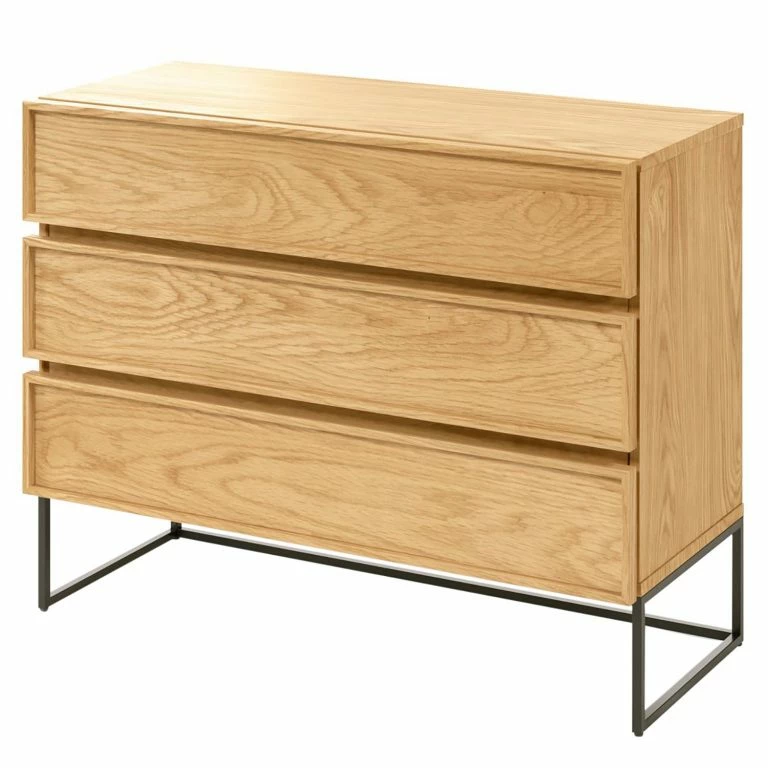 loftscape Red Living Commode Tabora I – Placage en bois véritable – Chêne