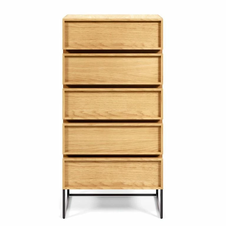 Loftscape Red Living Commode Tabora II – Placage En Bois Véritable – Chêne