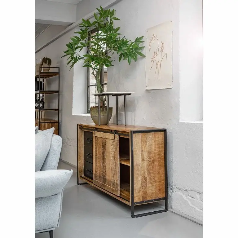 Loftscape Red Living Enfilade Toleos – Manguier Brut Massif / Fer – Manguier / Noir