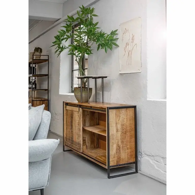 Loftscape Red Living Enfilade Toleos – Manguier Brut Massif / Fer – Manguier / Noir