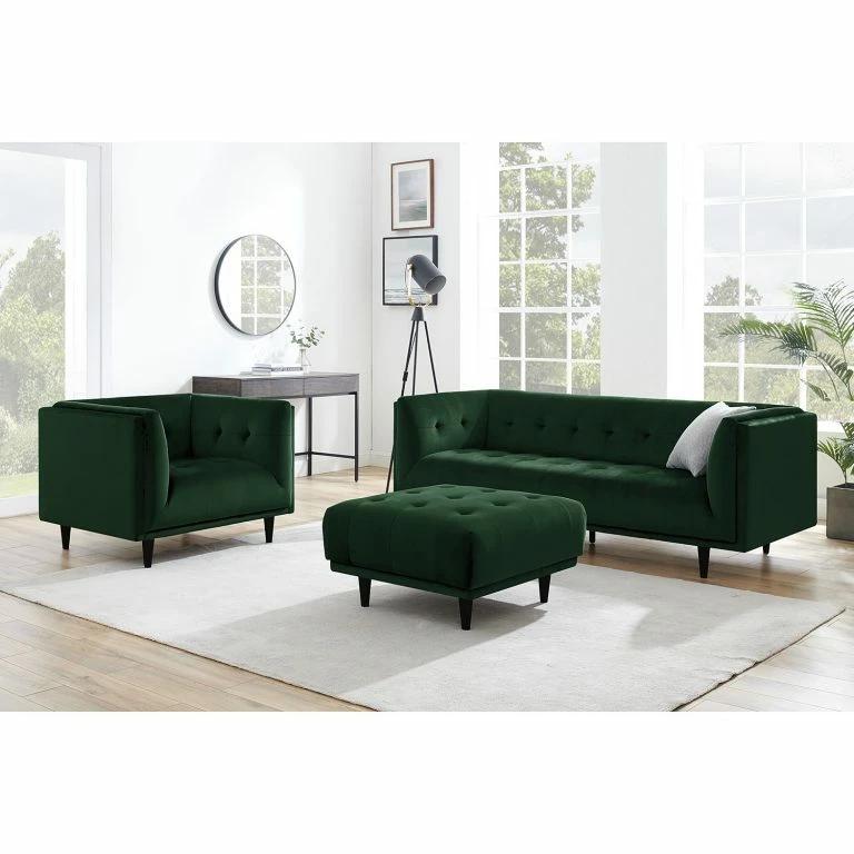 Loftscape Red Living Fauteuil Botley – Velours – Vert Foncé