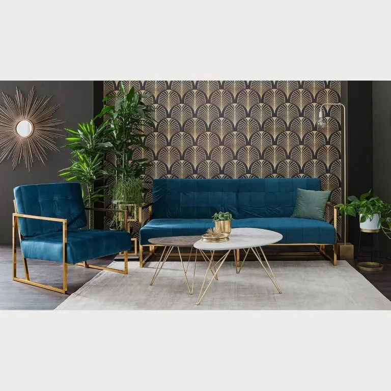 Loftscape Red Living Fauteuil Cocora I – Velours – Bleu Marine