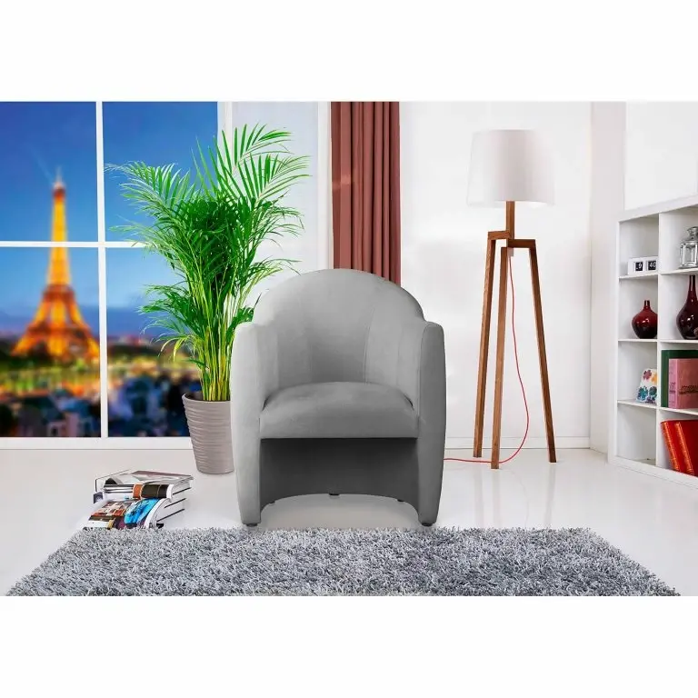 Loftscape Red Living Fauteuil Dante – Tissu Structuré – Tissu Structuré Asali: Gris Clair