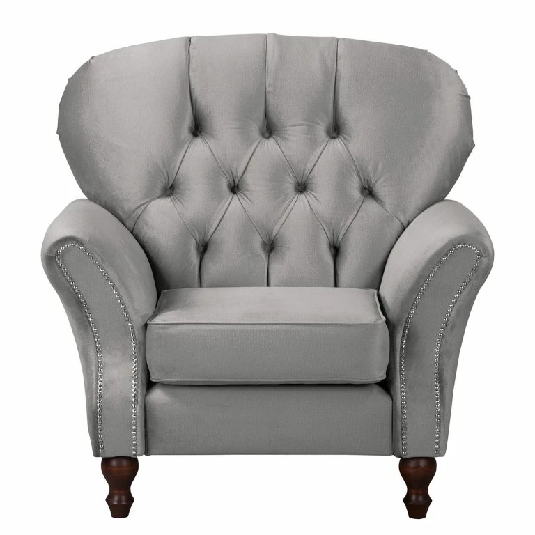 Loftscape Red Living Fauteuil Dassel – Velours – Velours Onoli: Gris