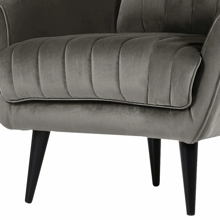 Loftscape Red Living Fauteuil Margon – Velours – Gris – Noir