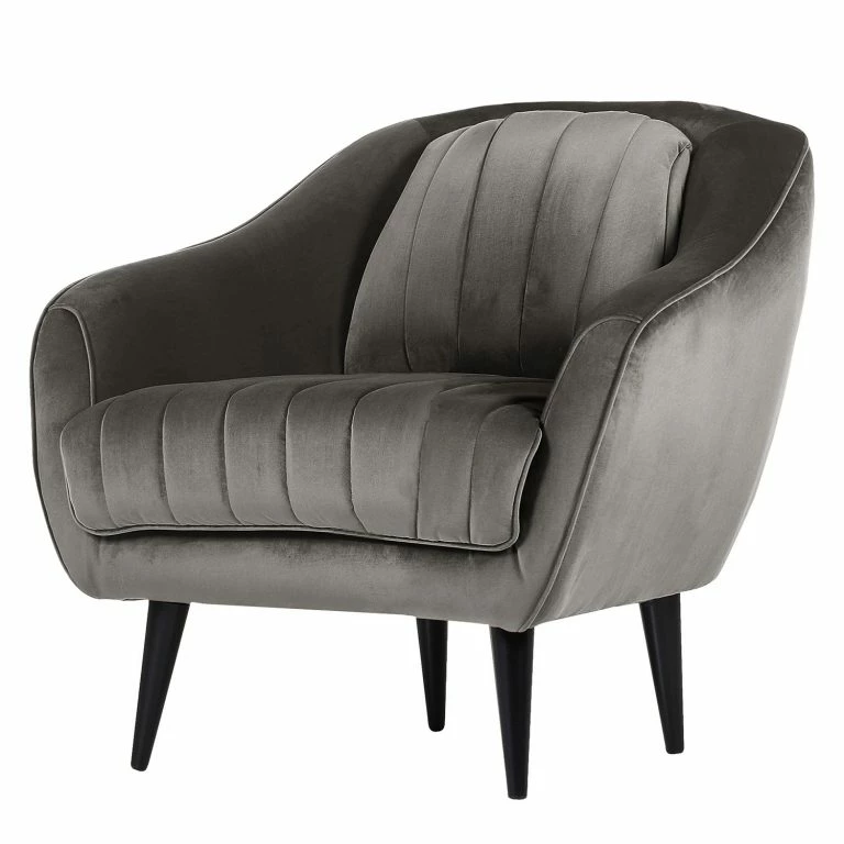 loftscape Red Living Fauteuil Margon – Velours – Gris – Noir