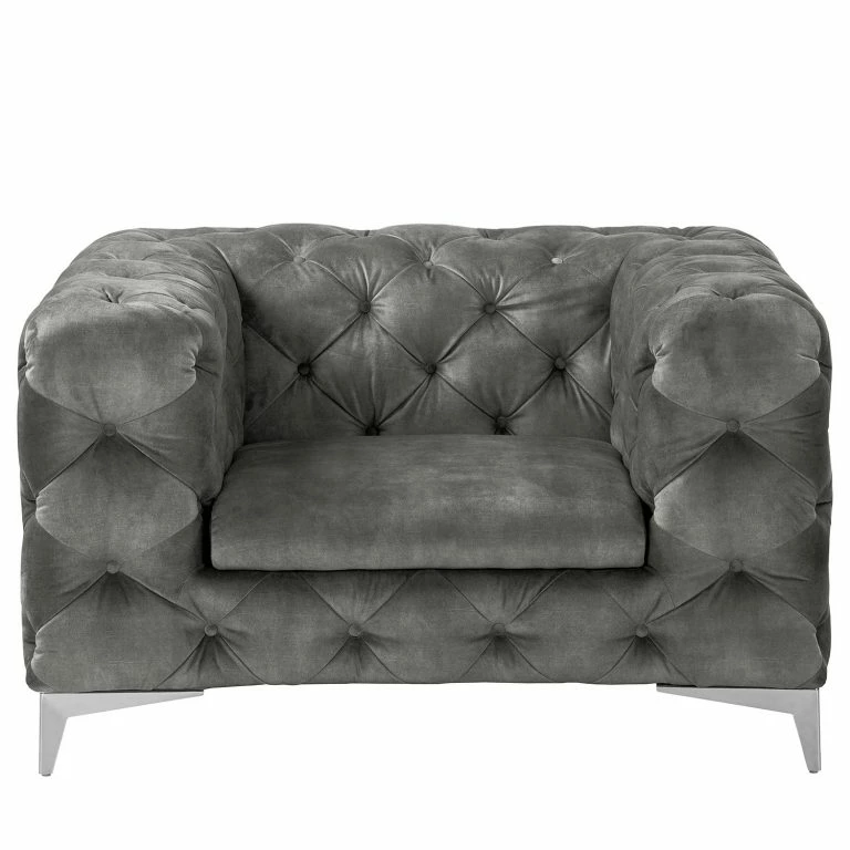 Loftscape Red Living Fauteuil Merlin – Velours Tomi: Gris