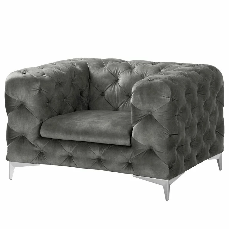 loftscape Red Living Fauteuil Merlin – Velours Tomi: Gris