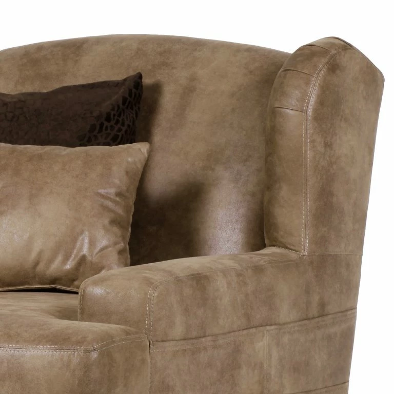 Loftscape Red Living Grand Fauteuil à Oreilles Dream – Microfibre Marron