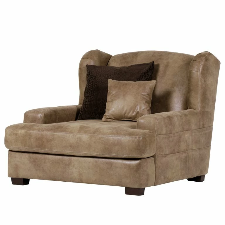 loftscape Red Living Grand fauteuil à oreilles Dream – Microfibre marron