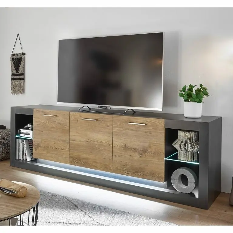 Loftscape Red Living Lowboard Talence III – Imitation Châtaigner / Gris