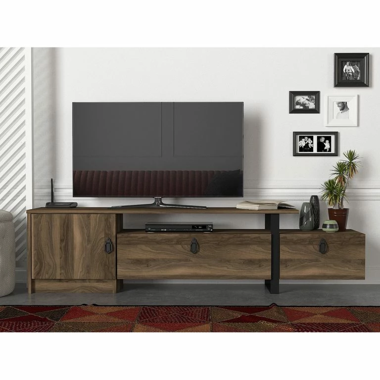 Loftscape Red Living Meuble TV Amarante – Imitation Noyer / Noir