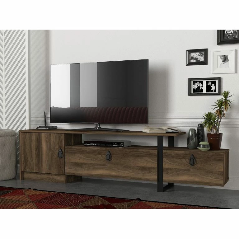 Loftscape Red Living Meuble TV Amarante – Imitation Noyer / Noir