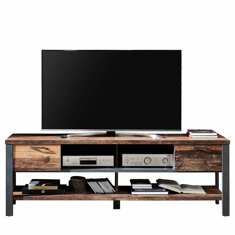 loftscape Red Living Meuble TV Blackpool II – Imitation bois recyclé / Gris