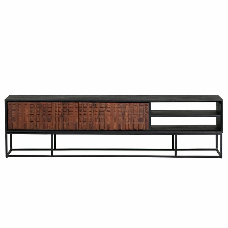 Loftscape Red Living Meuble TV Dynk – Sheesham Massif – Sheesham / Noir