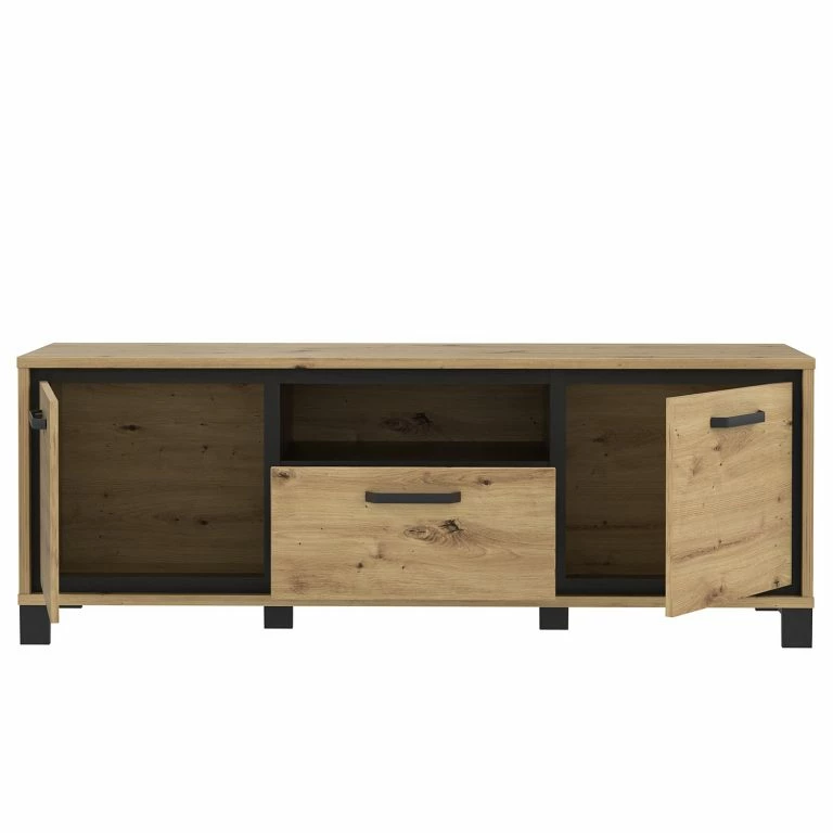 Loftscape Red Living Meuble TV Egan – Imitation Chêne Artisan / Imitation Chêne Noir