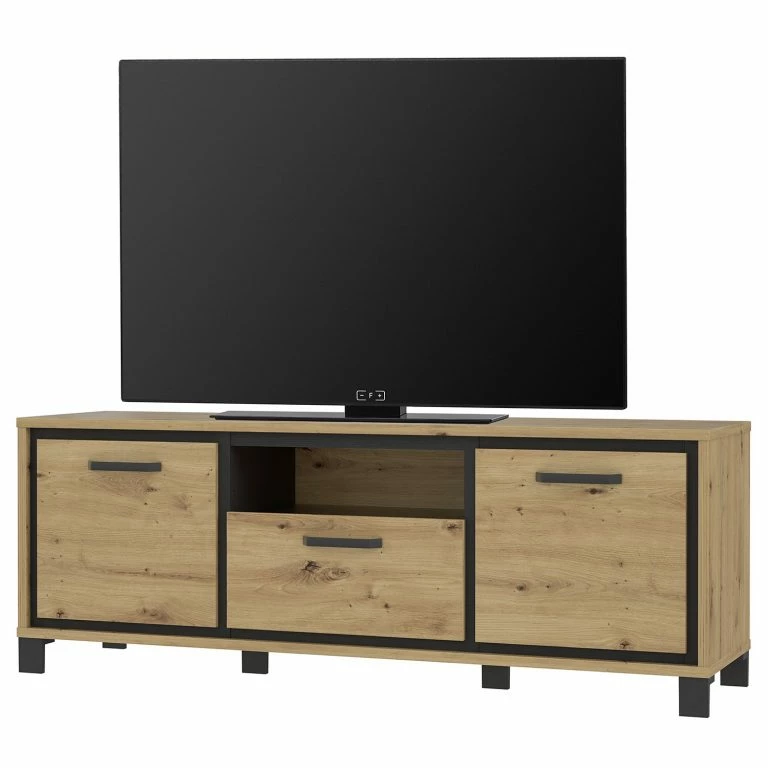 loftscape Red Living Meuble TV Egan – Imitation chêne artisan / Imitation chêne noir