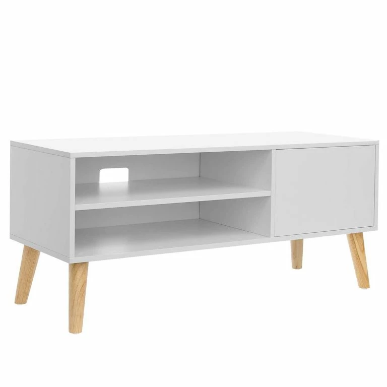 Loftscape Red Living Meuble TV Gillett – Blanc / Hévéa Clair