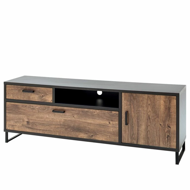 Loftscape Red Living Meuble TV Hixson I – Imitation Chêne De Tonneau / Noir