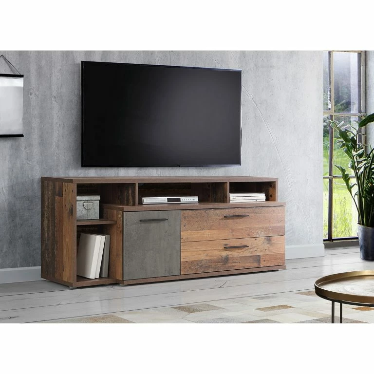 Loftscape Red Living Meuble TV Jördis – Imitation Bois Ancien