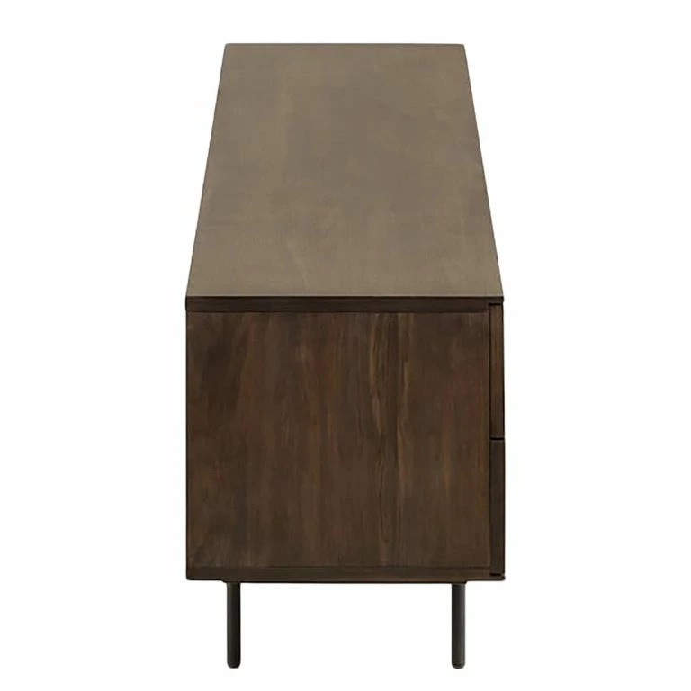 Loftscape Red Living Meuble TV Kluuvi – Placage En Bois Véritable – Noyer / Noir