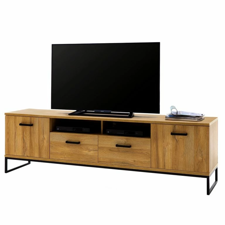 loftscape Red Living Meuble TV Krokby – Imitation chêne Grandson / Noir