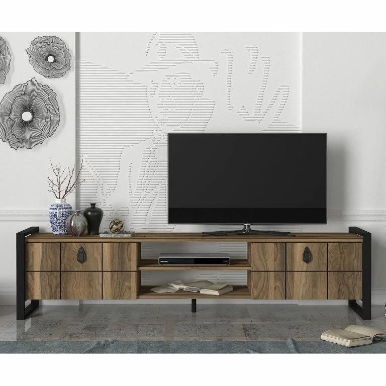 Loftscape Red Living Meuble TV Lanz – Imitation Noyer / Noir