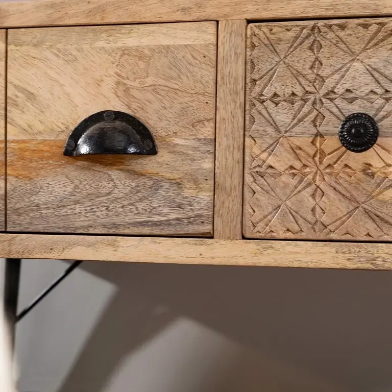 Loftscape Red Living Meuble TV Latta I – Manguier Massif / Métal – Manguier / Noir