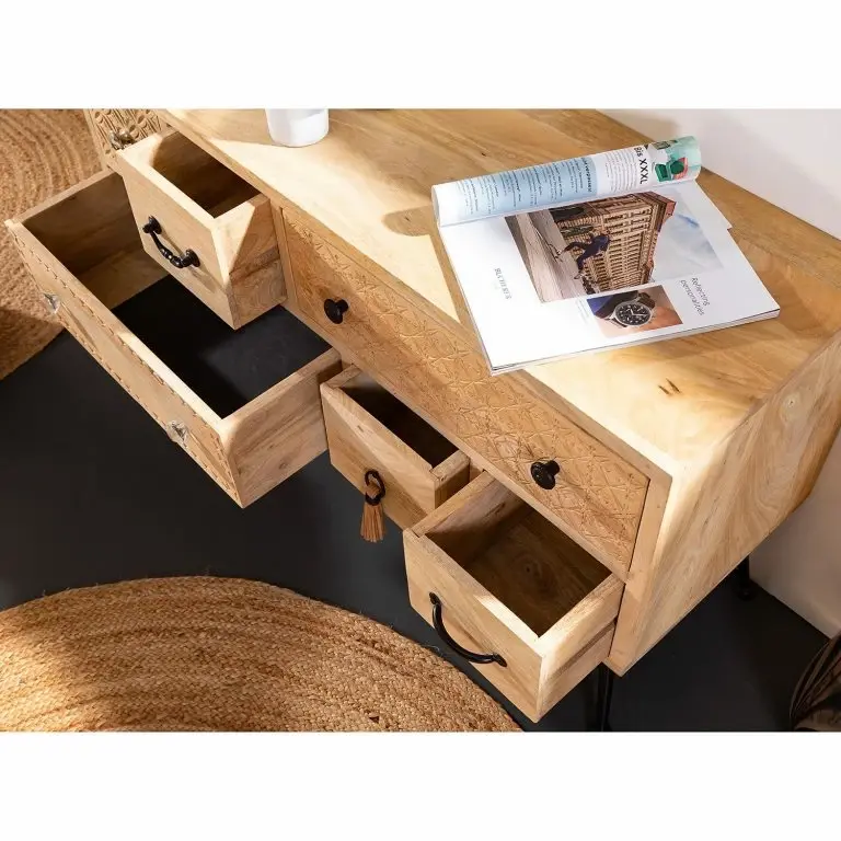 Loftscape Red Living Meuble TV Latta II – Manguier Massif / Métal – Manguier / Noir