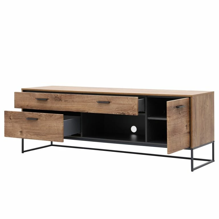 Loftscape Red Living Meuble TV Meevoo II – Imitation Chêne Rustique / Graphite