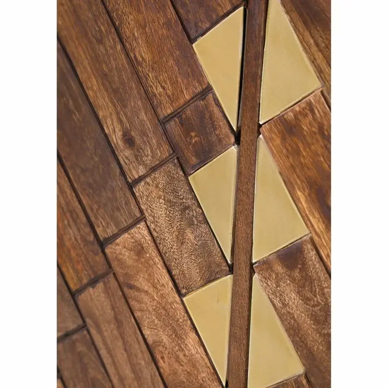 Loftscape Red Living Meuble TV Nook – Manguier Massif / Métal – Manguier / Doré