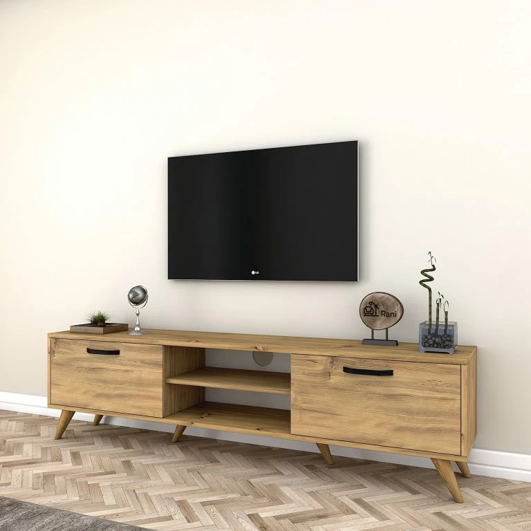 Loftscape Red Living Meuble TV Raipura – Imitation Chêne / Noir