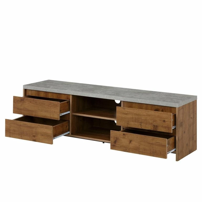 Loftscape Red Living Meuble TV Routot – Marron / Imitation Béton