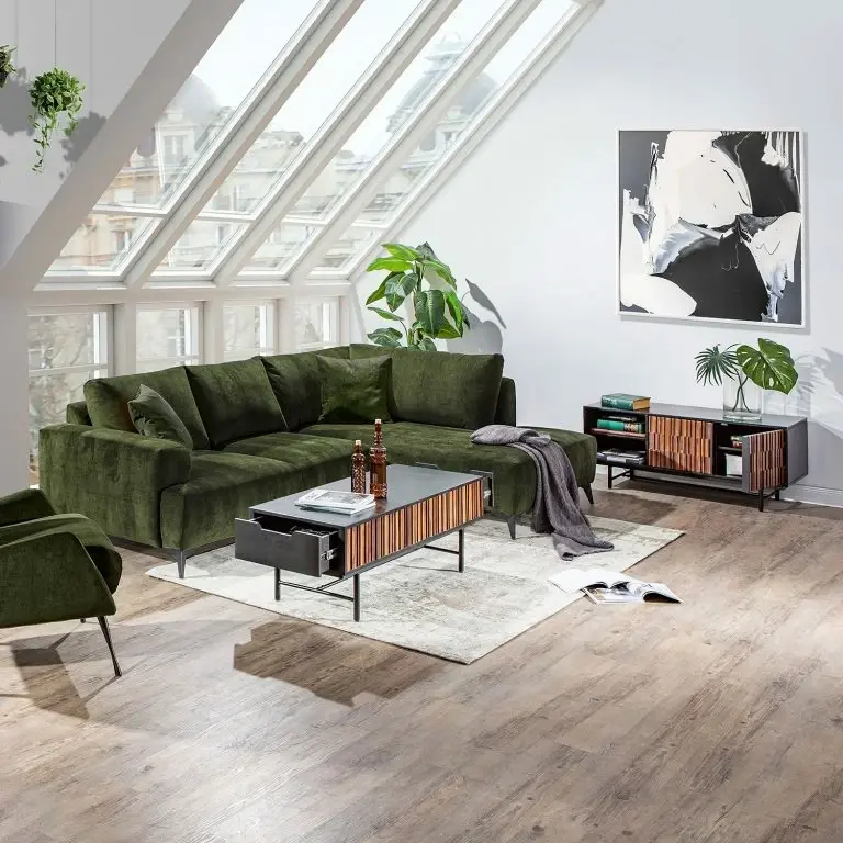 Loftscape Red Living Meuble TV Sanvic – Sheesham / Acacia Massif – Sheesham / Anthracite