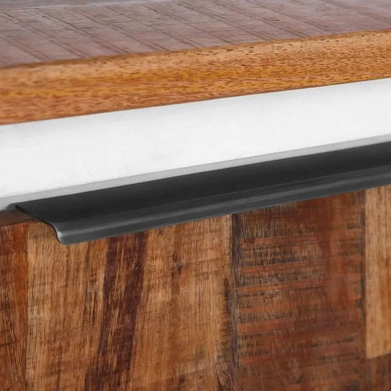 Loftscape Red Living Meuble TV Silvana – Acacia Massif / Manguier Massif – Blanc / Manguier