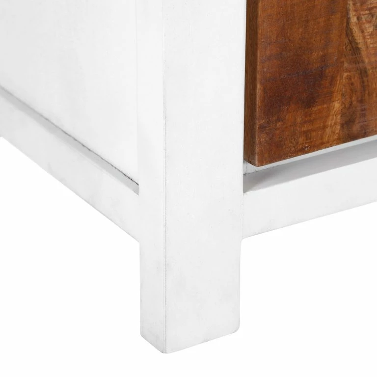 Loftscape Red Living Meuble TV Silvana – Acacia Massif / Manguier Massif – Blanc / Manguier