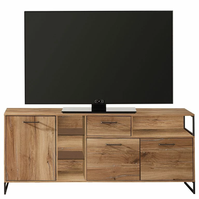 loftscape Red Living Meuble TV Sligo II – Imitation chêne rustique argenté / Graphite